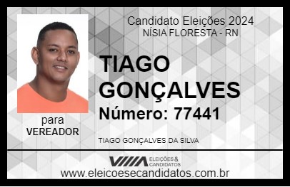 Candidato TIAGO GONÇALVES 2024 - NÍSIA FLORESTA - Eleições