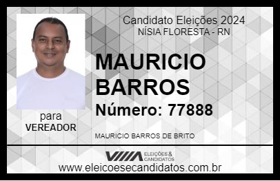 Candidato MAURICIO BARROS 2024 - NÍSIA FLORESTA - Eleições