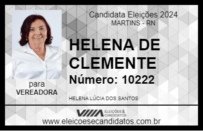 Candidato HELENA DE CLEMENTE 2024 - MARTINS - Eleições