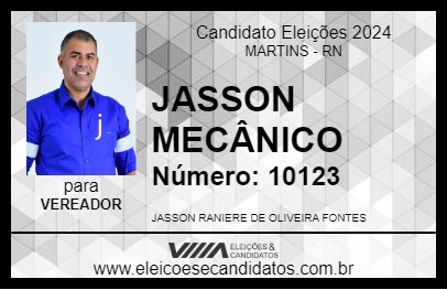 Candidato JASSON MECÂNICO 2024 - MARTINS - Eleições