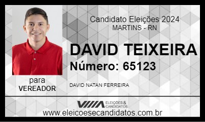 Candidato DAVID TEIXEIRA 2024 - MARTINS - Eleições