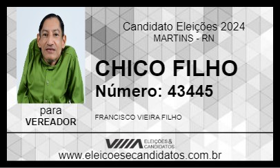 Candidato CHICO FILHO 2024 - MARTINS - Eleições