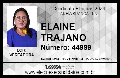 Candidato ELAINE TRAJANO 2024 - AREIA BRANCA - Eleições