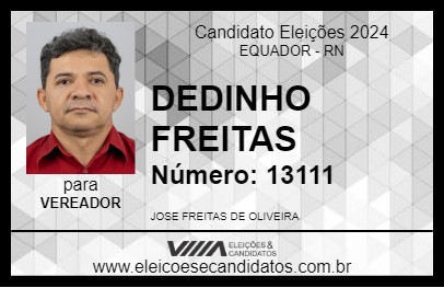 Candidato DEDINHO FREITAS 2024 - EQUADOR - Eleições