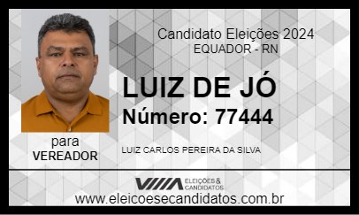 Candidato LUIZ DE JÓ 2024 - EQUADOR - Eleições