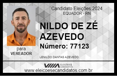 Candidato NILDO DE ZÉ AZEVEDO 2024 - EQUADOR - Eleições