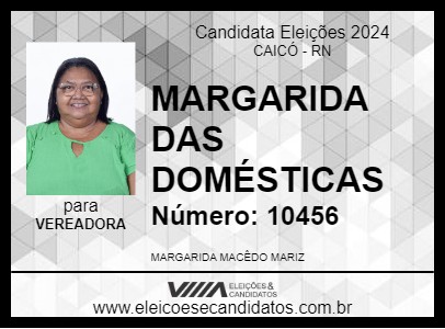 Candidato MARGARIDA DAS DOMÉSTICAS  2024 - CAICÓ - Eleições