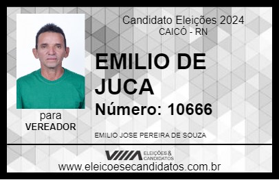 Candidato EMILIO DE JUCA 2024 - CAICÓ - Eleições