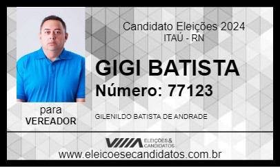 Candidato GIGI BATISTA 2024 - ITAÚ - Eleições