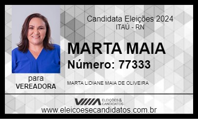 Candidato MARTA MAIA 2024 - ITAÚ - Eleições