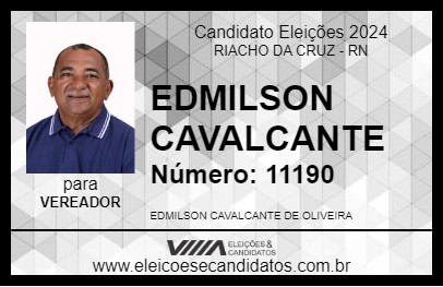 Candidato EDMILSON CAVALCANTE 2024 - RIACHO DA CRUZ - Eleições