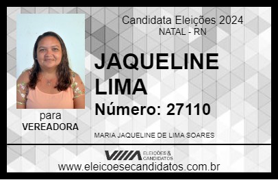 Candidato JAQUELINE LIMA 2024 - NATAL - Eleições