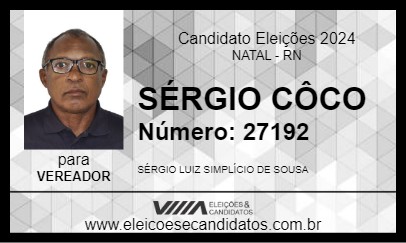 Candidato SÉRGIO CÔCO 2024 - NATAL - Eleições