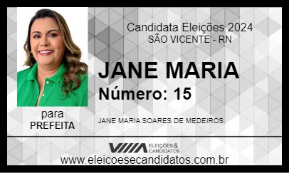 Candidato JANE MARIA 2024 - SÃO VICENTE - Eleições