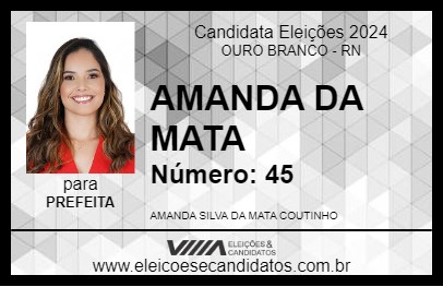 Candidato AMANDA DA MATA 2024 - OURO BRANCO - Eleições