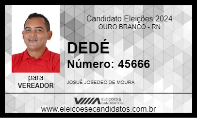 Candidato DEDÉ 2024 - OURO BRANCO - Eleições