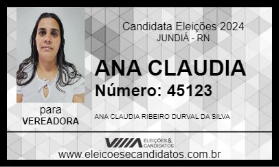 Candidato ANA CLAUDIA 2024 - JUNDIÁ - Eleições