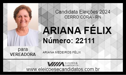 Candidato ARIANA FÉLIX 2024 - CERRO CORÁ - Eleições