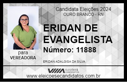 Candidato ERIDAN DE EVANGELISTA 2024 - OURO BRANCO - Eleições