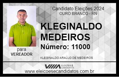 Candidato KLEGINALDO MEDEIROS 2024 - OURO BRANCO - Eleições