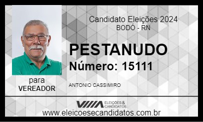 Candidato PESTANUDO 2024 - BODÓ - Eleições