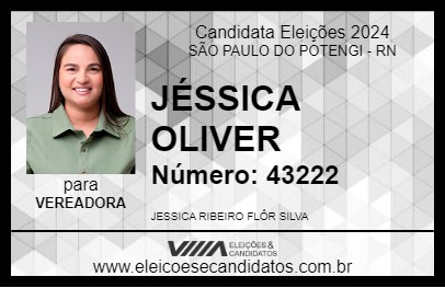 Candidato JÉSSICA OLIVER 2024 - SÃO PAULO DO POTENGI - Eleições