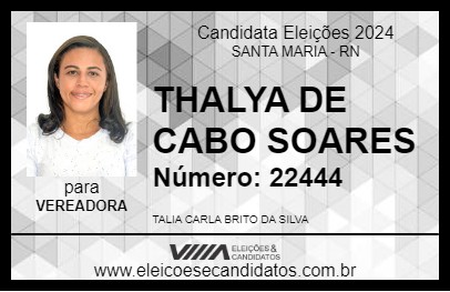 Candidato THALYA DE CABO SOARES 2024 - SANTA MARIA - Eleições