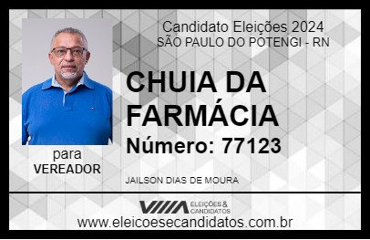 Candidato CHUIA DA FARMÁCIA 2024 - SÃO PAULO DO POTENGI - Eleições