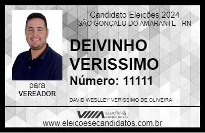 Candidato DEIVINHO VERISSIMO 2024 - SÃO GONÇALO DO AMARANTE - Eleições