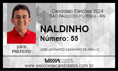 Candidato NALDINHO 2024 - SÃO PAULO DO POTENGI - Eleições