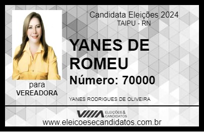 Candidato YANES DE ROMEU 2024 - TAIPU - Eleições