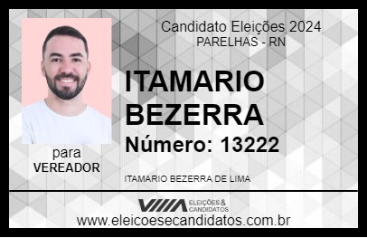 Candidato ITAMARIO BEZERRA 2024 - PARELHAS - Eleições