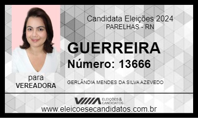 Candidato GERLANDIA DO PT 2024 - PARELHAS - Eleições