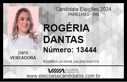 Candidato ROGÉRIA DANTAS 2024 - PARELHAS - Eleições