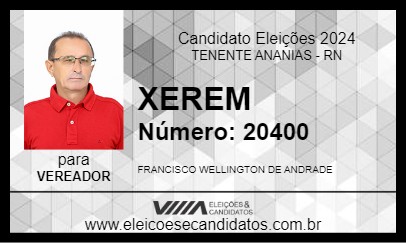 Candidato XEREM 2024 - TENENTE ANANIAS - Eleições