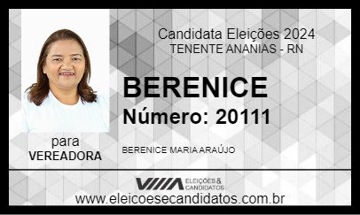 Candidato BERENICE 2024 - TENENTE ANANIAS - Eleições