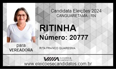 Candidato RITINHA 2024 - CANGUARETAMA - Eleições