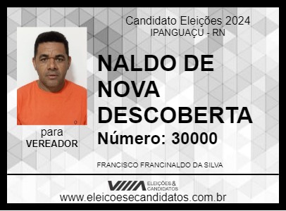 Candidato NALDO DE NOVA DESCOBERTA 2024 - IPANGUAÇU - Eleições