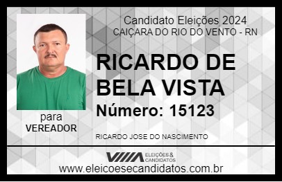 Candidato RICARDO DE BELA VISTA 2024 - CAIÇARA DO RIO DO VENTO - Eleições