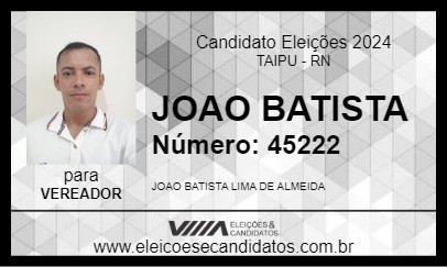 Candidato JOAO BATISTA 2024 - TAIPU - Eleições