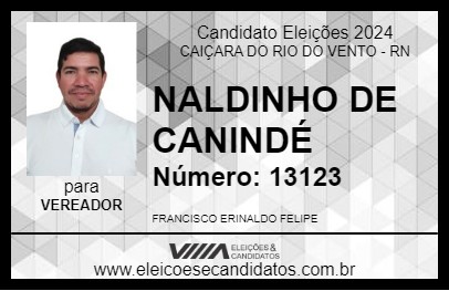 Candidato NALDINHO DE CANINDÉ 2024 - CAIÇARA DO RIO DO VENTO - Eleições