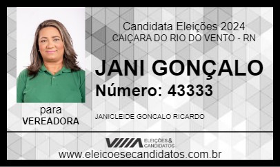 Candidato JANI GONÇALO 2024 - CAIÇARA DO RIO DO VENTO - Eleições