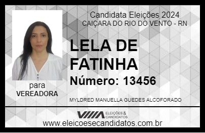 Candidato LELA DE FATINHA 2024 - CAIÇARA DO RIO DO VENTO - Eleições