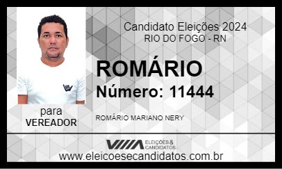 Candidato ROMÁRIO 2024 - RIO DO FOGO - Eleições