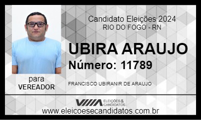 Candidato UBIRA ARAUJO 2024 - RIO DO FOGO - Eleições