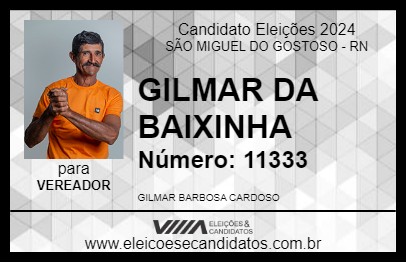 Candidato GILMAR DA BAIXINHA 2024 - SÃO MIGUEL DO GOSTOSO - Eleições