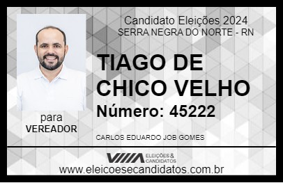 Candidato TIAGO DE CHICO VELHO 2024 - SERRA NEGRA DO NORTE - Eleições