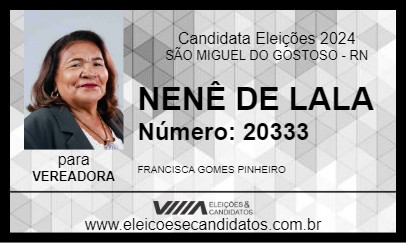 Candidato NENÊ DE LALA 2024 - SÃO MIGUEL DO GOSTOSO - Eleições