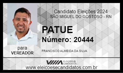 Candidato PATUE 2024 - SÃO MIGUEL DO GOSTOSO - Eleições