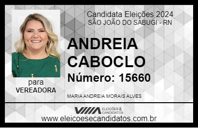 Candidato ANDREIA CABOCLO 2024 - SÃO JOÃO DO SABUGI - Eleições